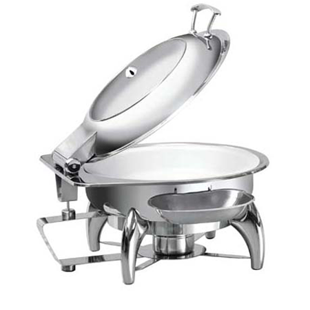 Economic Induction Round Chafing Dish - Glass Lid
