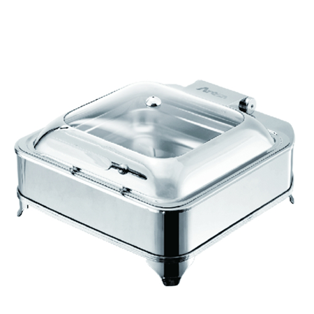 Economic Square Chafing Dish - Glass Lid